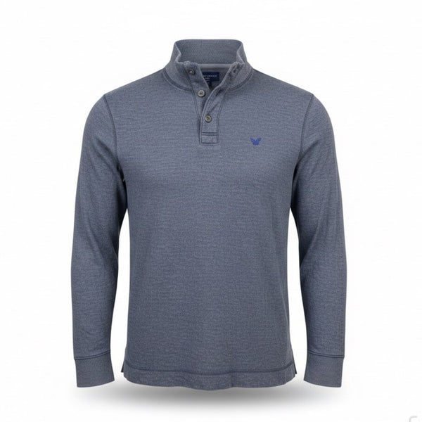 American Eagle Mens Blue Long Sleeve Athletic Fit Pullover Henley Size XLT