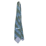 Britches Mens Green & Blue All Silk Patterned Tie Paisley-Diamond Design Elegant