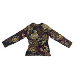 Chicos Womens Black & Multi-Color Silk Blouse With Floral Print Size 1