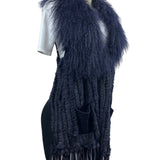 Moma Women’s Navy Blue Sweater with Outer Pockets Wool - One Size