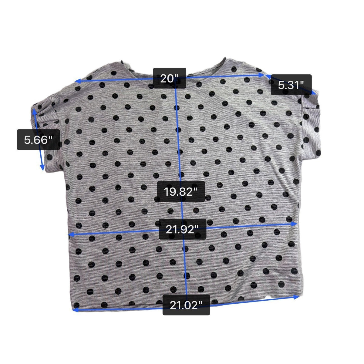 Jones New York Women’s Gray Polka Dot Short Sleeve Top Size L
