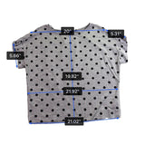 Jones New York Women’s Gray Polka Dot Short Sleeve Top Size L