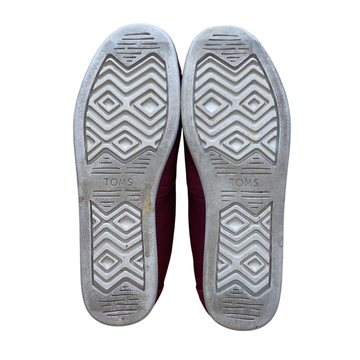 Toms Women’s Burgundy Canvas Striped Lining Casual Classic  Slip-On Shoes Size 9