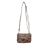 Mundi Women’s Beige Floral Faux Leather Adjustable Strap Crossbody Clutch Bag