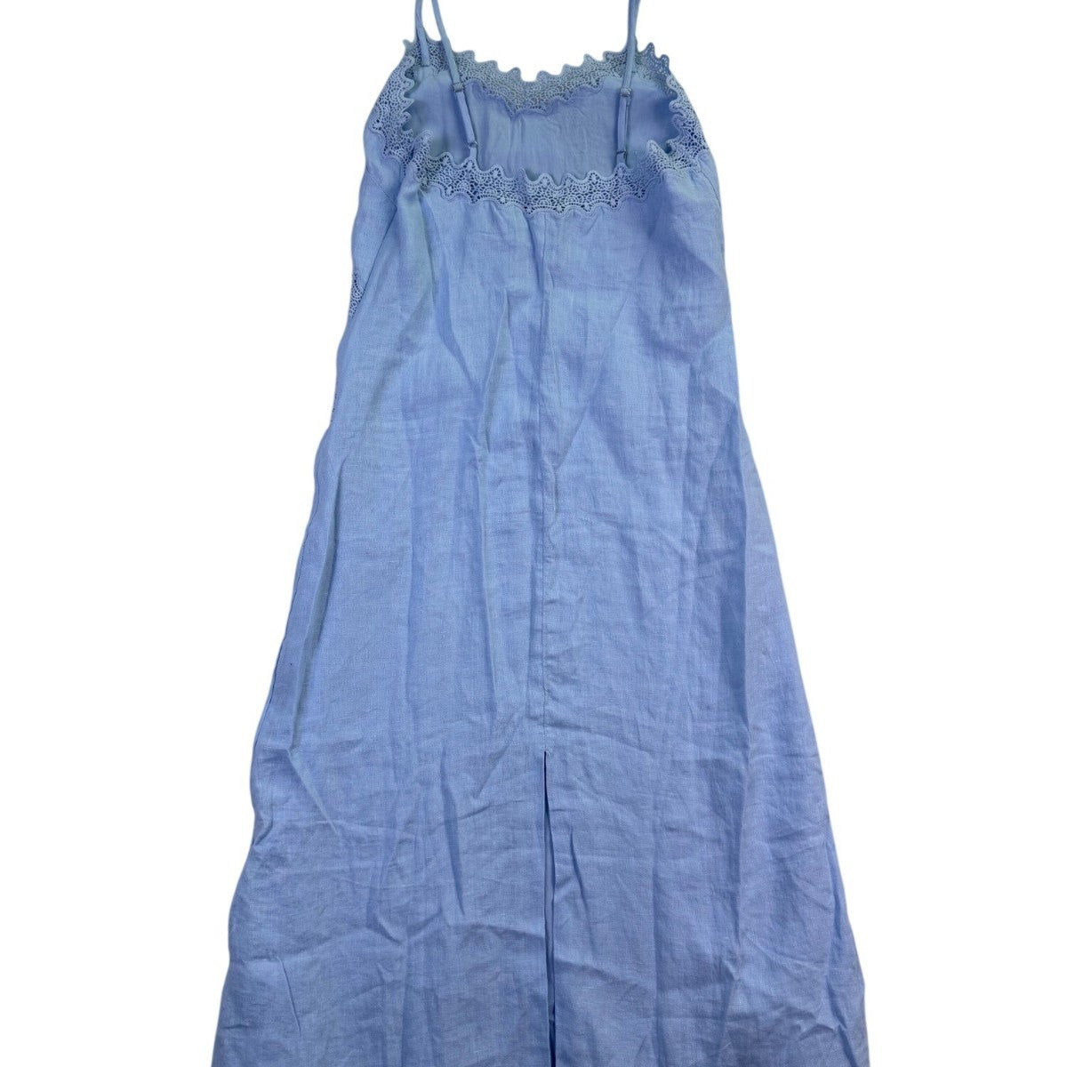 J. Crew Womens Blue Linen Embroidered Slip Dress Lightweight Summer Wear Size 2P