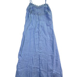 J. Crew Womens Blue Linen Embroidered Slip Dress Lightweight Summer Wear Size 2P