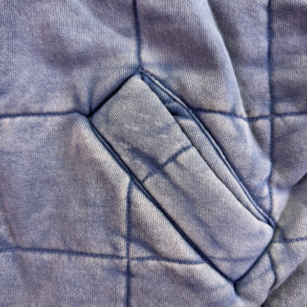 Free People Womens Blue Quilted Cotton Jacket Zip Front Lightweight Casual Sz S