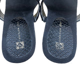 Anne Klein Women’s Black Embossed Strap Wedge Sandals Akita Size 10M