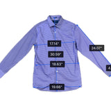 Fairlane Mens Blue Stretch Slim-Fit Patterned Button-Up Shirt Size M