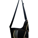 Detours Women’s Black & Gray Quilted Nylon Reflective Crossbody Messenger Bag