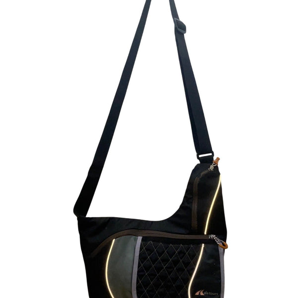 Detours Women’s Black & Gray Quilted Nylon Reflective Crossbody Messenger Bag