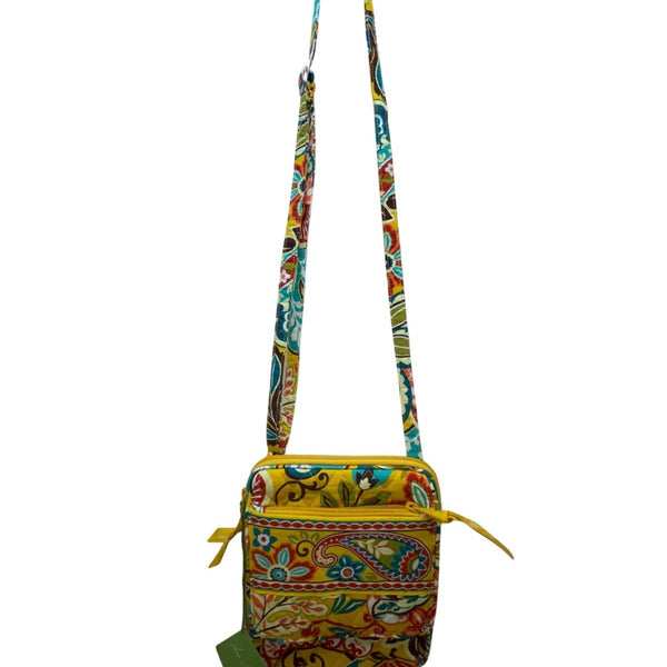 Vera Bradley Women’s Yellow Quilted Adjustable Strap Mini Hipster Crossbody Bag