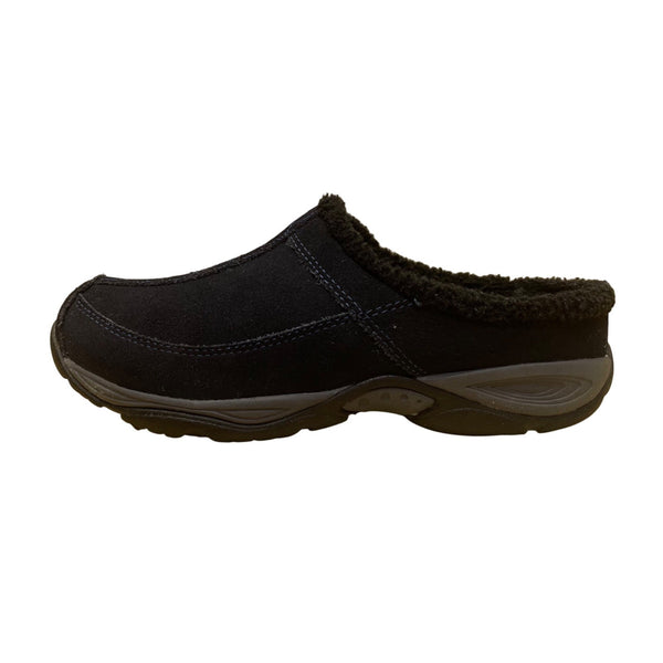 Easy Spirit Women’s Blue Suede Faux Fur Slip-On Mule Clogs Size 8.5M