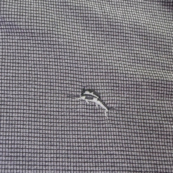 Tommy Bahama Mens Gray Modal Polo Shirt Textured Patterned Design Size XXL