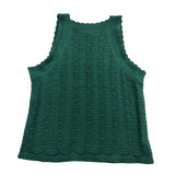 Loft Womens Green Cotton Sleeveless Crochet Knit Tank Top Size L