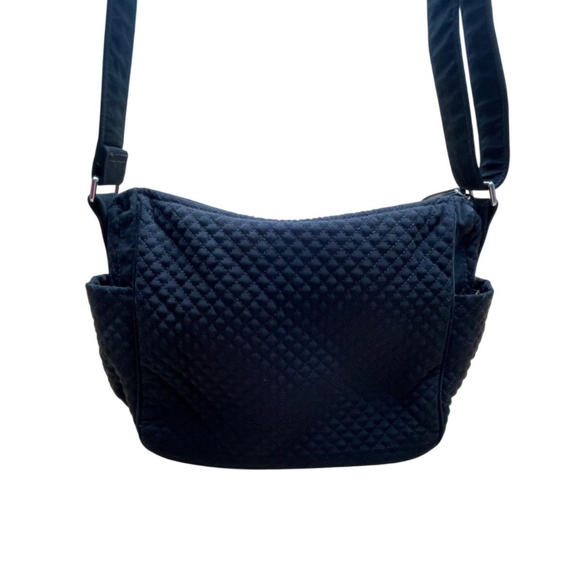 Vera Bradley Women’s Black Quilted Adjustable Strap Zip Closure Crossbody Bag