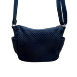 Vera Bradley Women’s Black Quilted Adjustable Strap Zip Closure Crossbody Bag