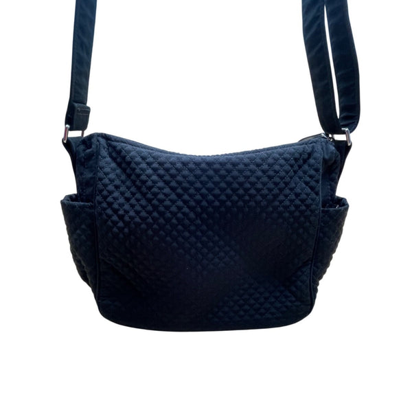 Vera Bradley Women’s Black Quilted Adjustable Strap Zip Closure Crossbody Bag