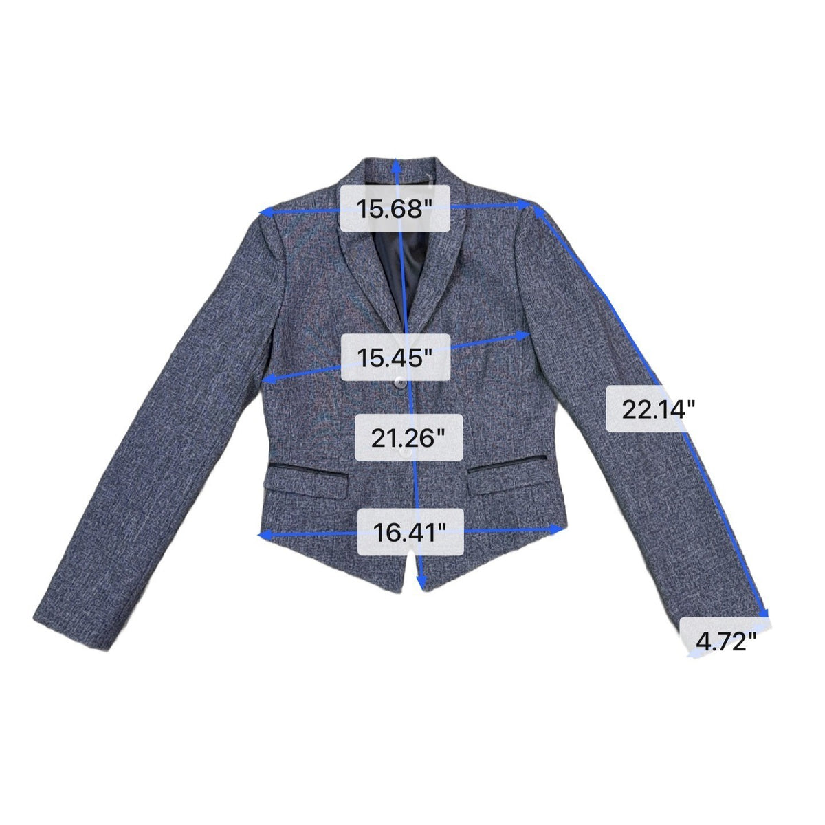 Tahari Womens Navy Cropped Blazer Jacket Stylish & Classy Size 8