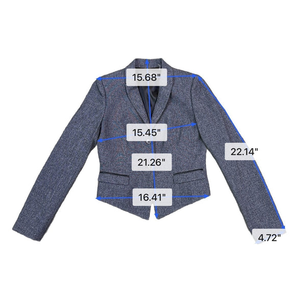 Tahari Womens Navy Cropped Blazer Jacket Stylish & Classy Size 8