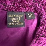 Dana Buchman Womens Purple Boucle Skirt Suit Set Size 10/12