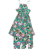 M&S Womens Green Floral Handkerchief Hem Dress Size EUR 40 - USA 9