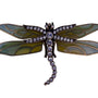 Kenneth Jay Lane Gold Tone & Green Rhinestone Dragonfly Brooch Enamel Wings