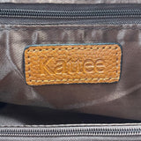 Kattee Women’s Brown Leather Structured Design Dual Handle Satchel Bag