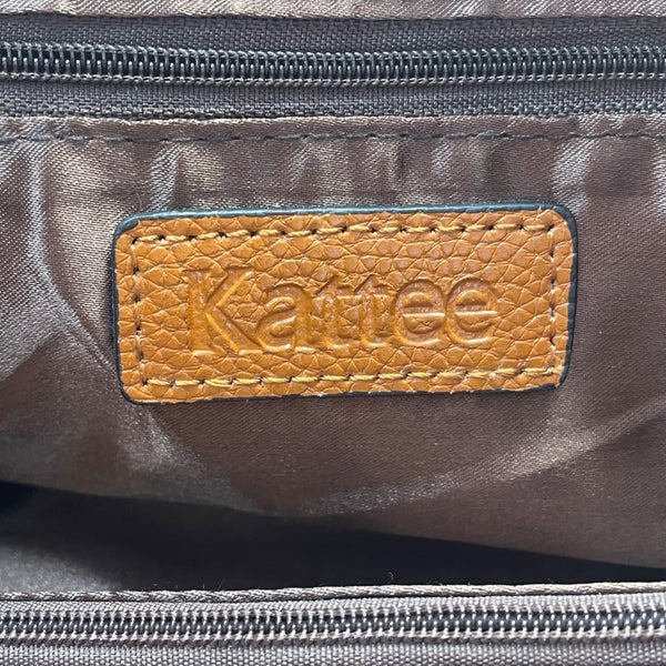 Kattee Women’s Brown Leather Structured Design Dual Handle Satchel Bag