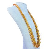 Vintage Womens Cognac Orange Glass Bead Faceted Necklace Art Deco