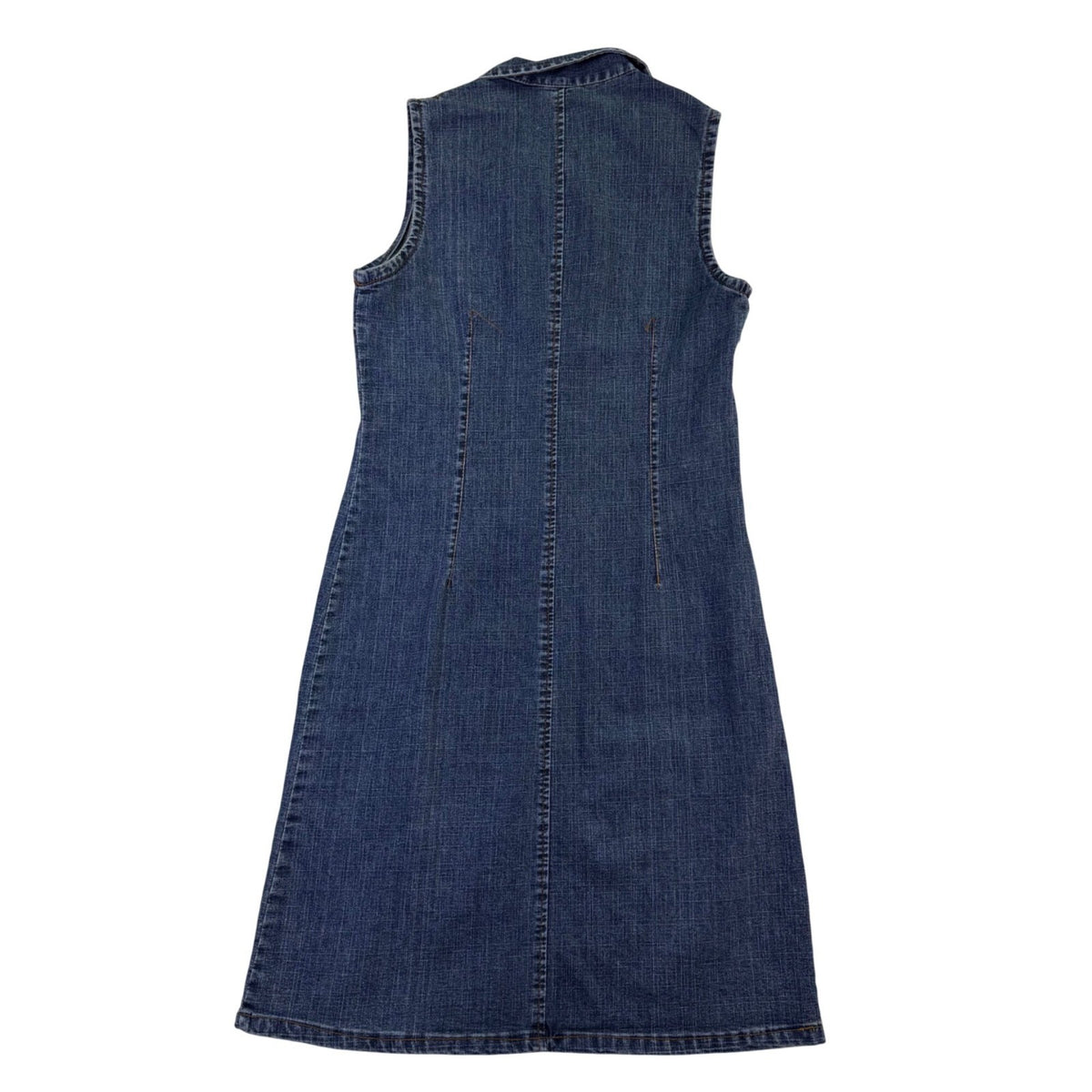 Sweet Princes Womens Blue Denim Sleeveless Dress With Zippered Front Size L