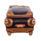 Samantha Brown Women’s Black & Brown Croc-Embossed Rolling Carry-On Luggage