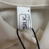 LILYSILK Womens Ivory 100% Mulberry Silk Tie Neck Blouse Long Sleeve  Sz M  New
