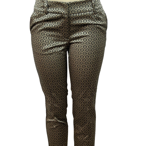 Ann Taylor Womens Geometric Patterned Slim-Fit Ankle Trousers Size 2