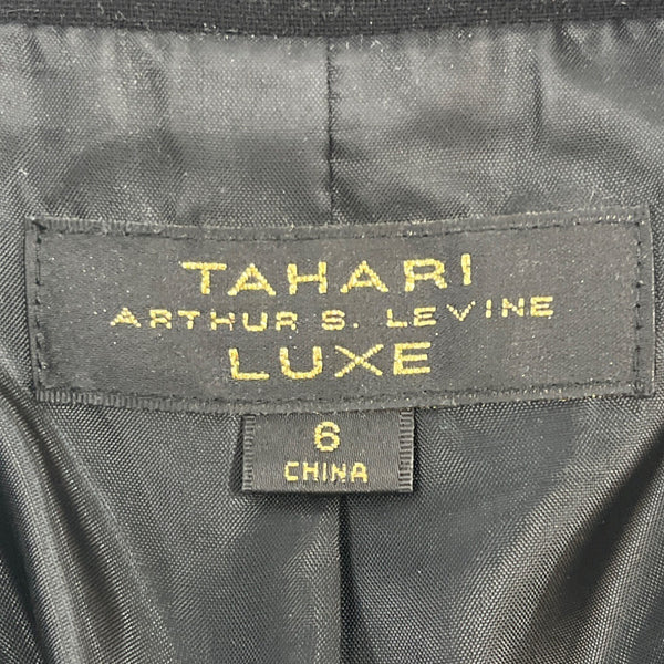 Tahari Arthur S. Levine Luxe Black  With Beaded Collar Womens Blazer Sz 6
