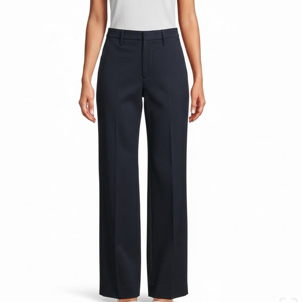 Banana Republic Womens Navy High-Rise Wide-Leg Cropped Pants Size 6L