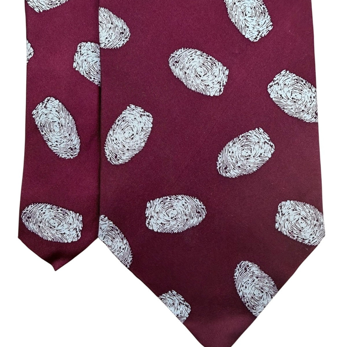 Josh Bach Men’s Red Silk Fingerprint Print Neck Tie Stylish Accessory
