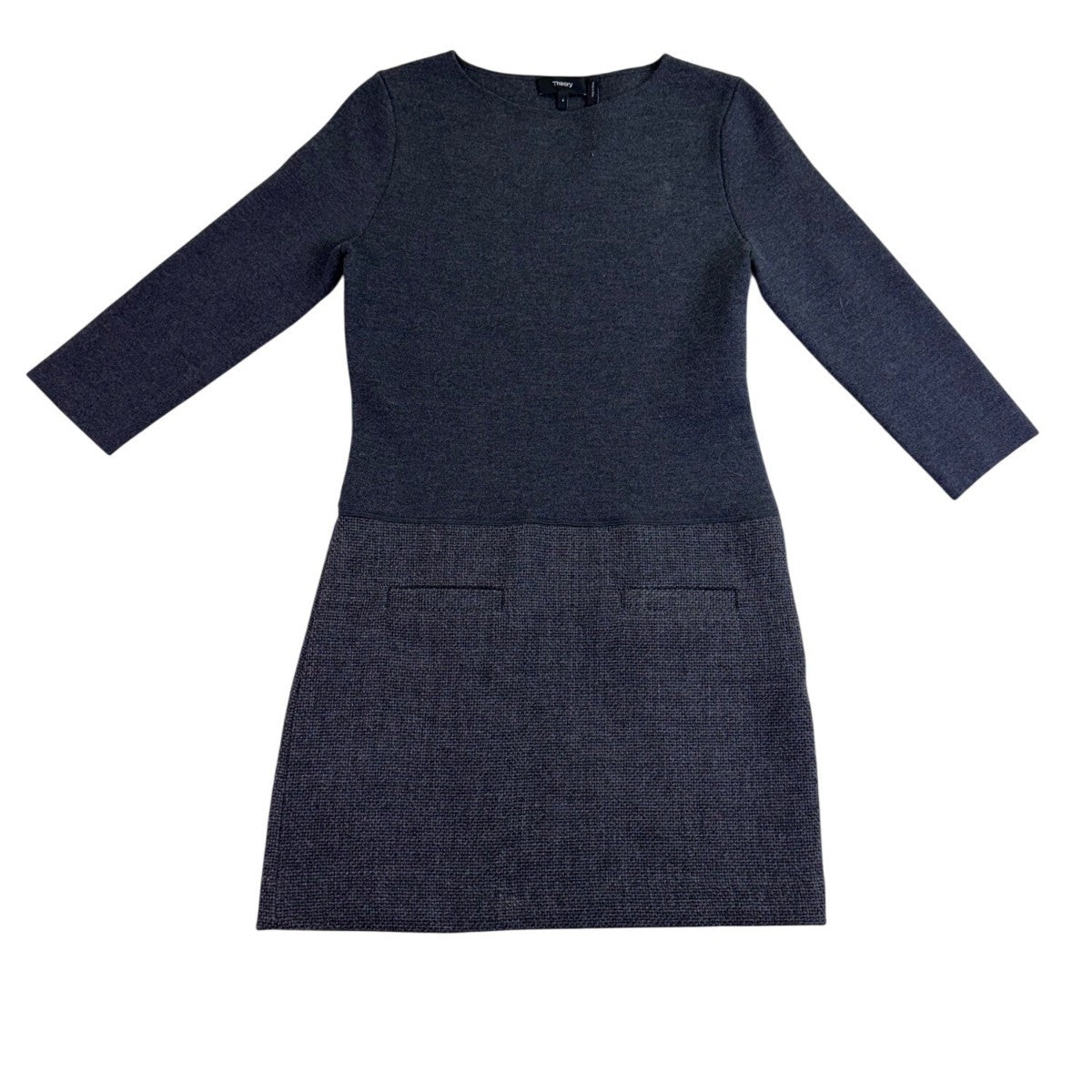 Theory Womens Dark Gray Sheath Dress Mid-Length Tailored Stylish Size 4