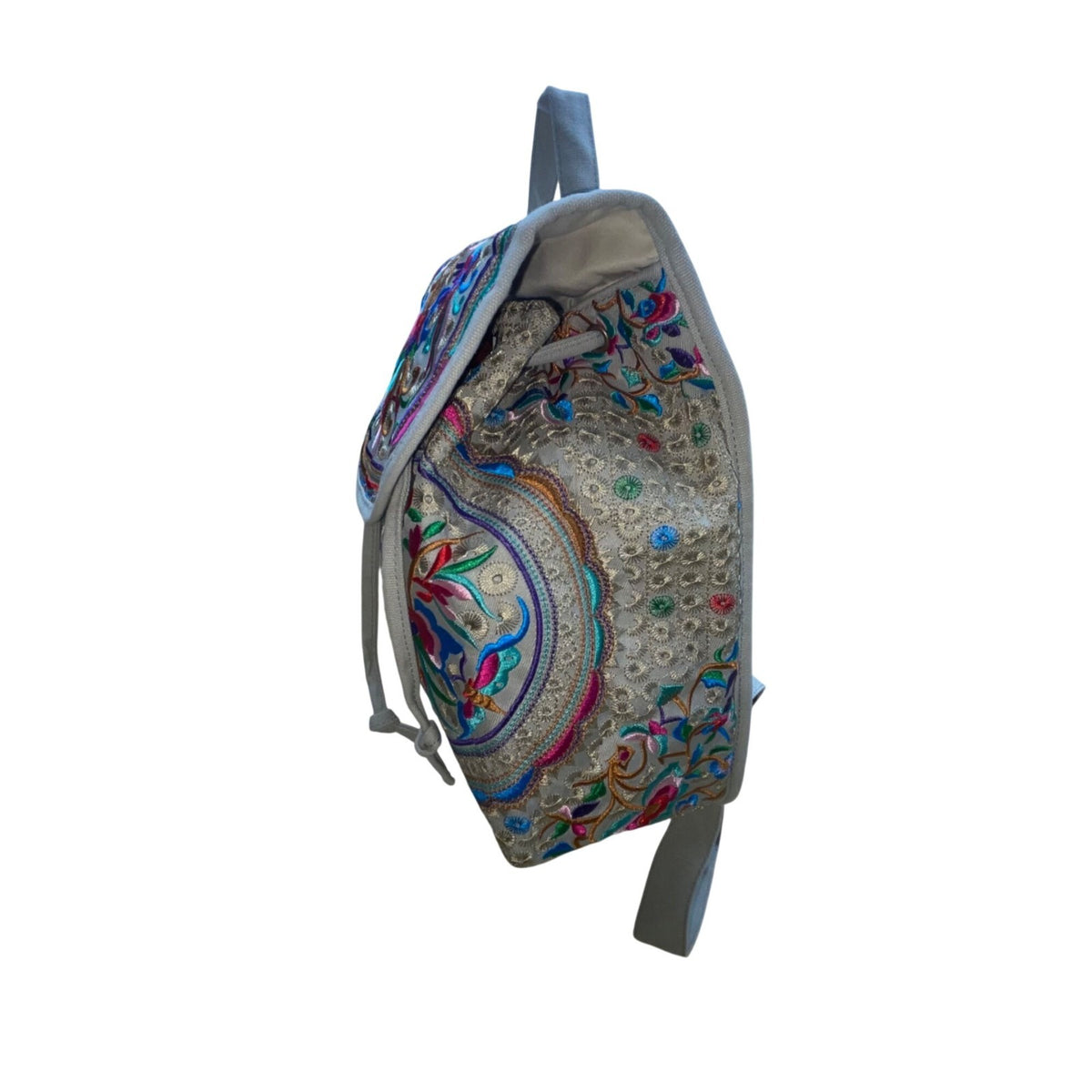 Embroidered Gary Canvas Adjustable Straps & Drawstring Closure Backpack