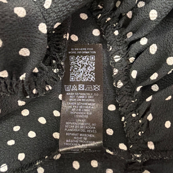 Asos Womens Black White Polka Dot Short-Sleeve Smocked Mini Dress Size 10