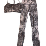Lululemon Womens Tie-Dye Sports Bra & Leggings Set High-Waisted Stretchy Sz 2