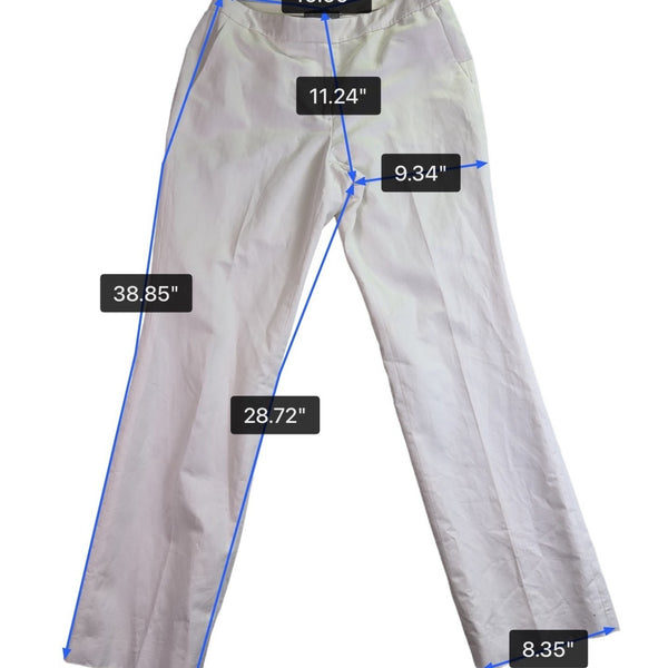 Brooks Brothers Womens White Caroline Fit Mid-Rise Dress Pants Size 12