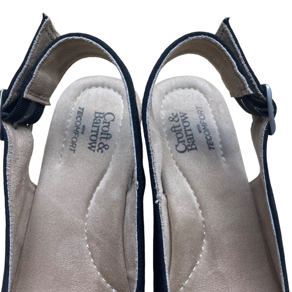 Croft & Barrow Women’s Black Wedge Espadrille Tecomfort Slingback Sandals Size 7