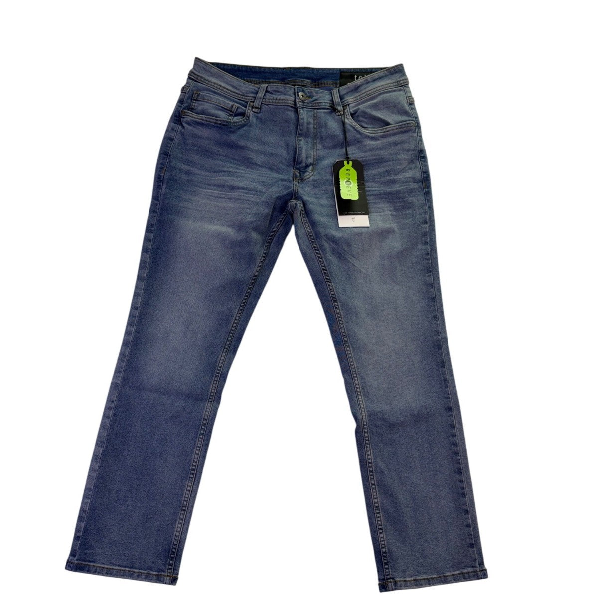 Tpj Mens Blue Denim Slim Fit Jeans Recycled Cotton Spandex Blend Sz 33x28