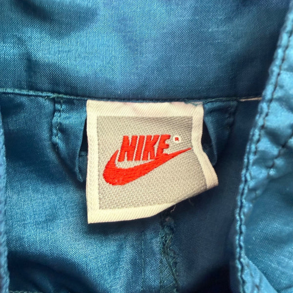 Nike Mens Black Teal Burgundy Nylon Windbreaker Jacket Full Zip Retro Style