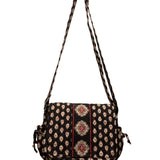 Vera Bradley Women’s Black Quilted Paisley Floral  Adjustable Crossbody Bag