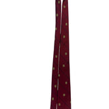 Wm Chelsea Ltd Mens Red Pure Silk Tie Gold Building Print Diagonal Stripe Design