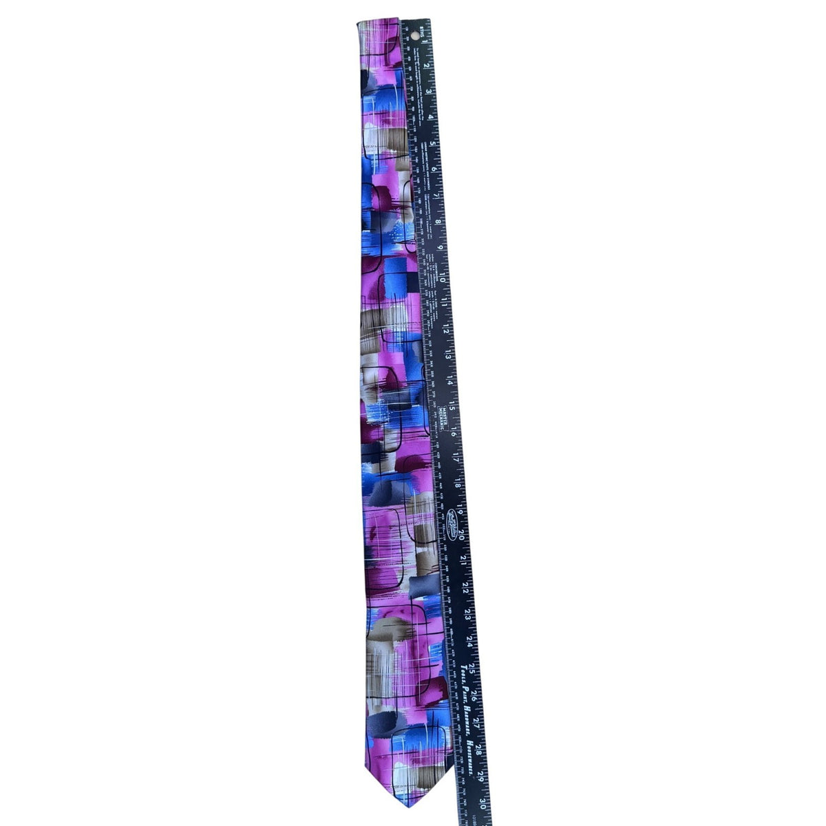 Garcia Mens Multi-Color 100% Silk Tie Abstract Brushstroke Pattern