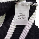 Nine West Womens Black & White Striped Button-Up Cardigan Sweater Size S