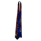 Rush Limbaugh No Boundaries SilBlue & Multi-Color Silk Tie Abstract Leaf Striped